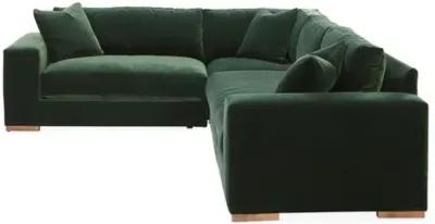 Mandel Velvet LF Sectional - Green