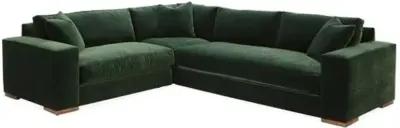 Mandel Velvet LF Sectional - Green