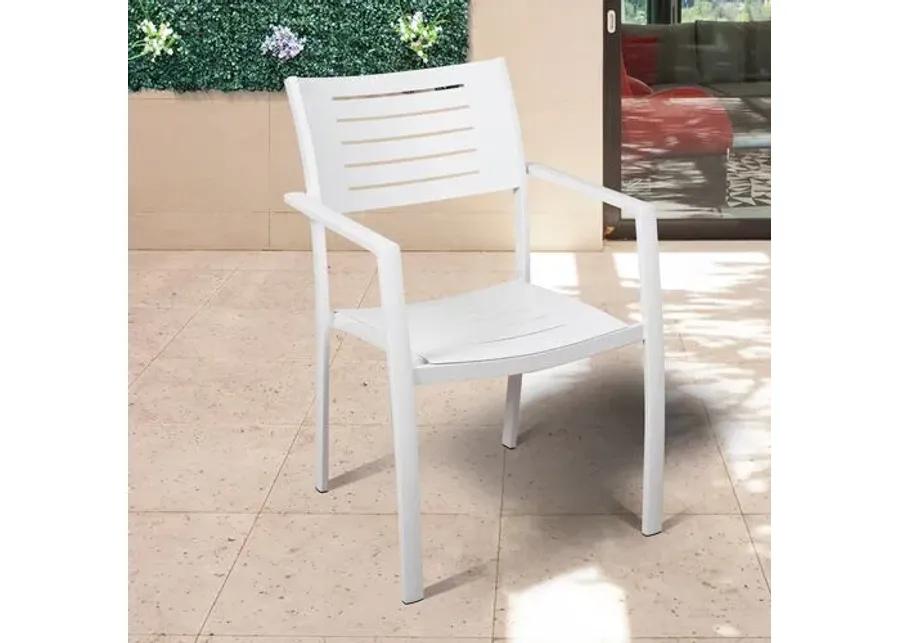 Set of 4 Noordam Outdoor Aluminum Armchairs - White