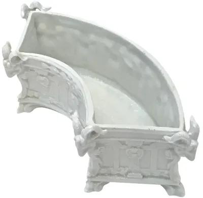 Classical Rams Head Curved Cachepot - Vermilion Designs - ivory