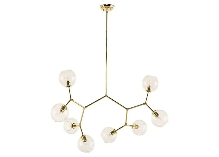 Neutron 8-Light Chandelier - Polished Gold