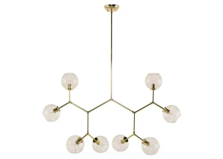 Neutron 8-Light Chandelier - Polished Gold