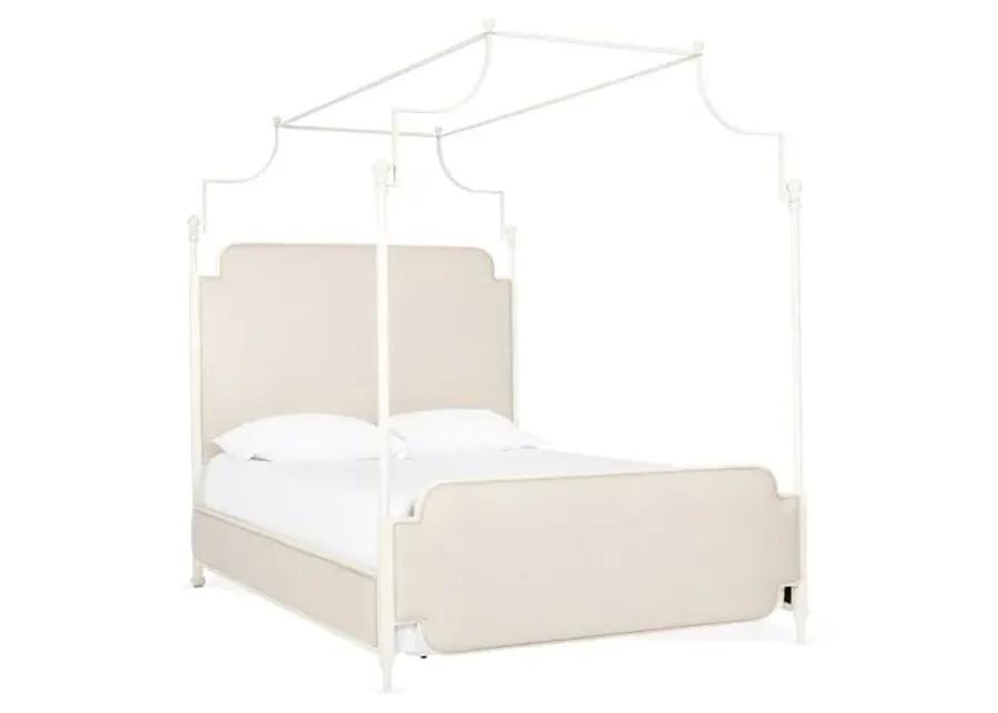 Loren Canopy Bed - Beige