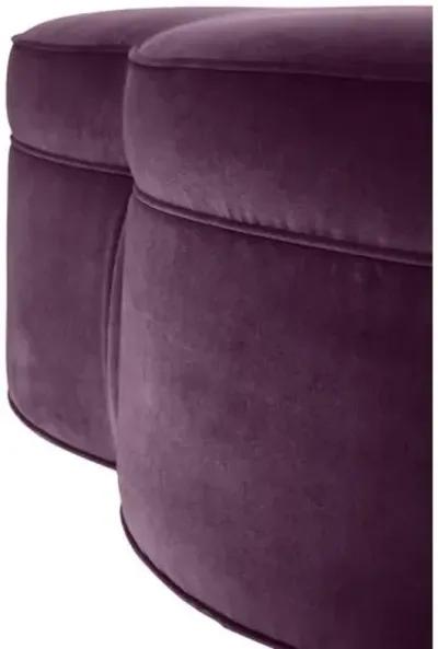 Portsmouth Upholstered Ottoman - Fig Velvet - Purple