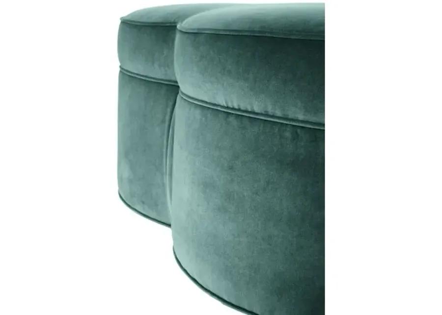 Portsmouth Upholstered Ottoman - Jade Velvet - Green