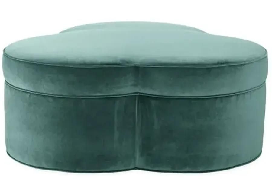 Portsmouth Upholstered Ottoman - Jade Velvet - Green