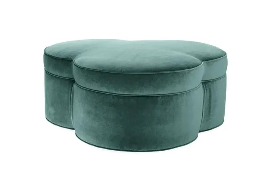 Portsmouth Upholstered Ottoman - Jade Velvet - Green