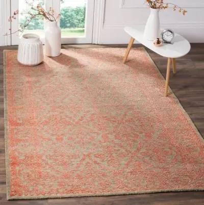 Logue Hand-Knotted Rug - Dark Beige/Coral - Orange - Orange