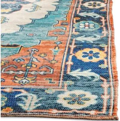 Chatwin Rug - Blue/Coral - Blue