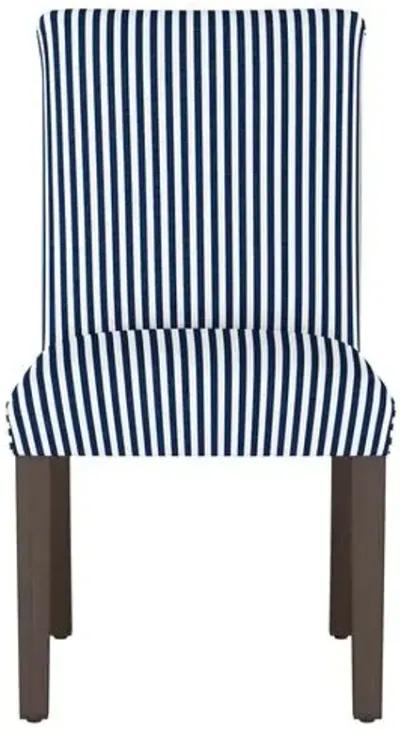 Shannon Side Chair - Stripe - Handcrafted - Blue