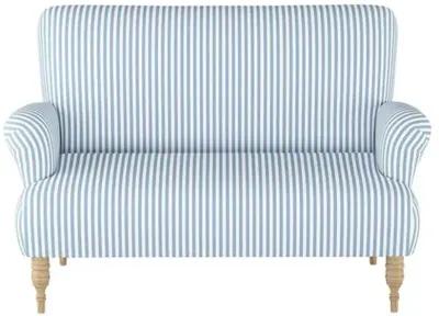 Nicolette Stripe Settee - Blue/White - Handcrafted