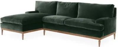 Sutton Velvet LF Sectional - Green