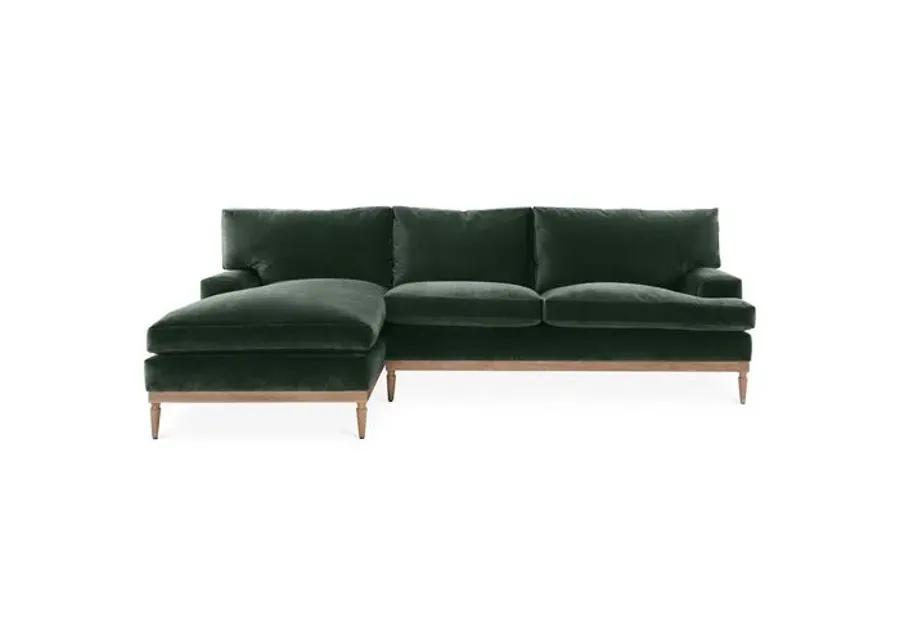 Sutton Velvet LF Sectional - Green