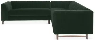 Alden Velvet Sectional - Green