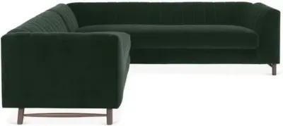 Alden Velvet Sectional - Green