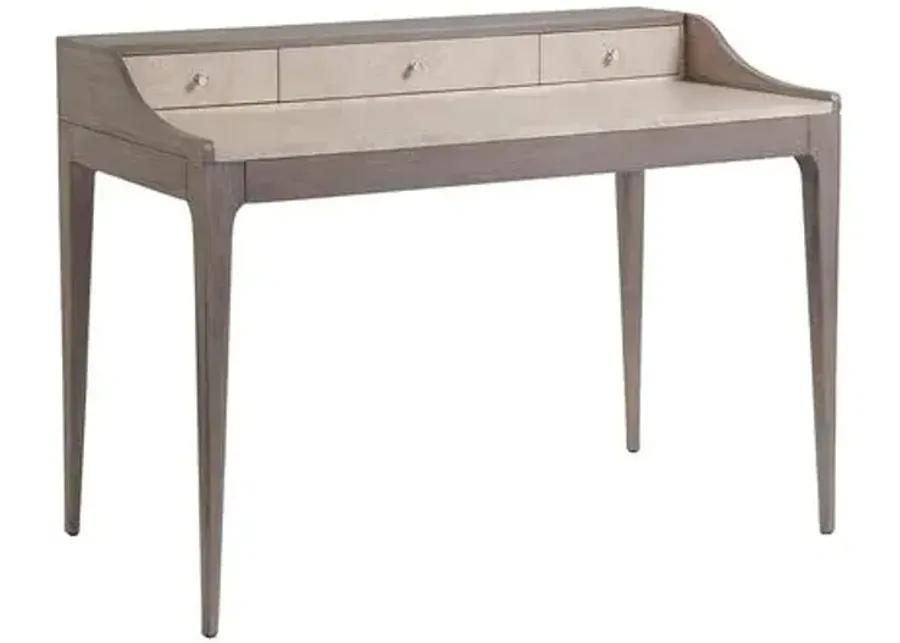 Mercury Desk - White Oak/Gray - Artistica - Ivory