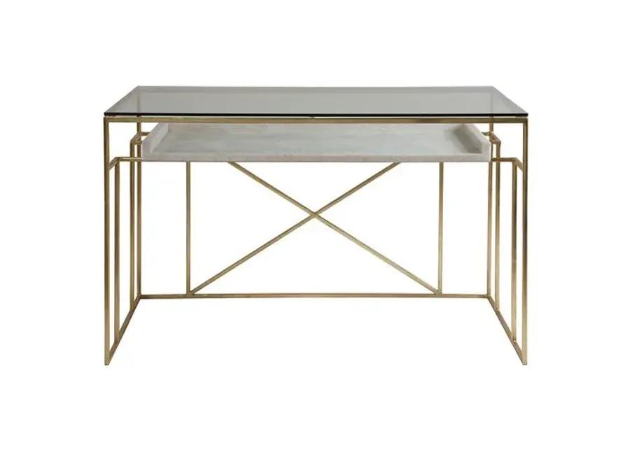 Cumulus Writing Desk - White/Gold - Artistica