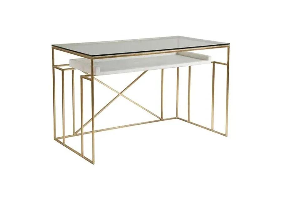 Cumulus Writing Desk - White/Gold - Artistica