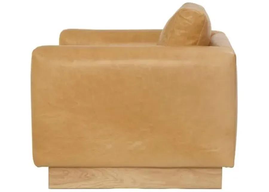 Furh Club Chair - Camel Leather - Community