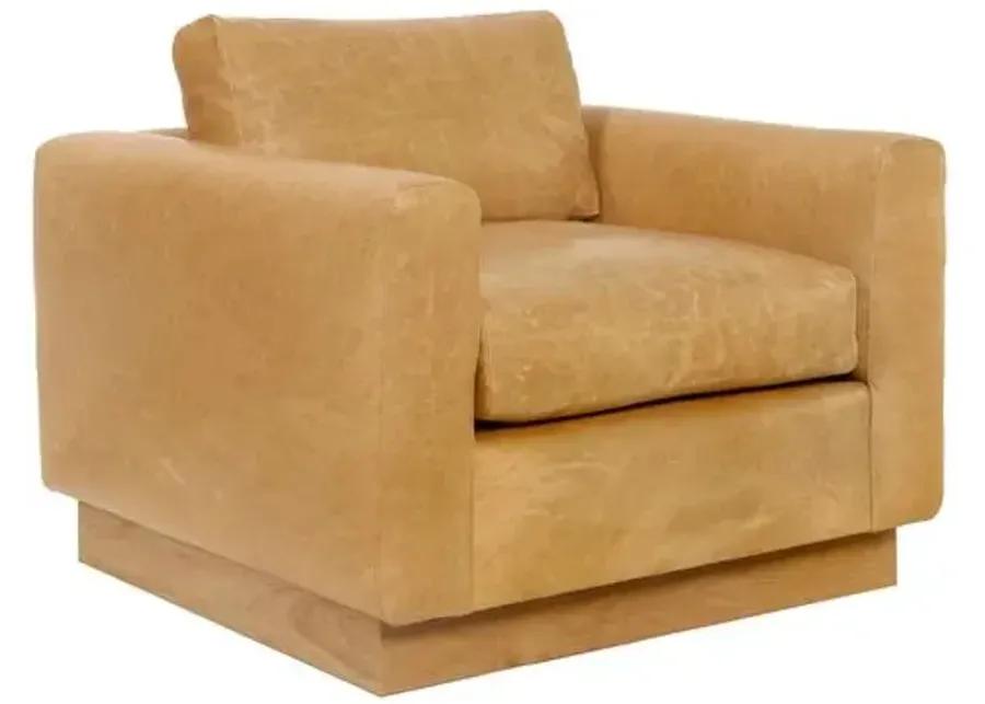 Furh Club Chair - Camel Leather - Community