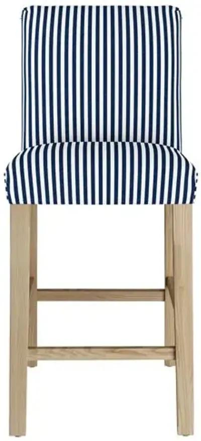 Shannon Barstool - Pinstripe - Blue