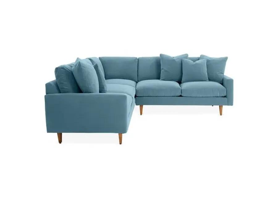 Onslow Velvet Sectional - Blue