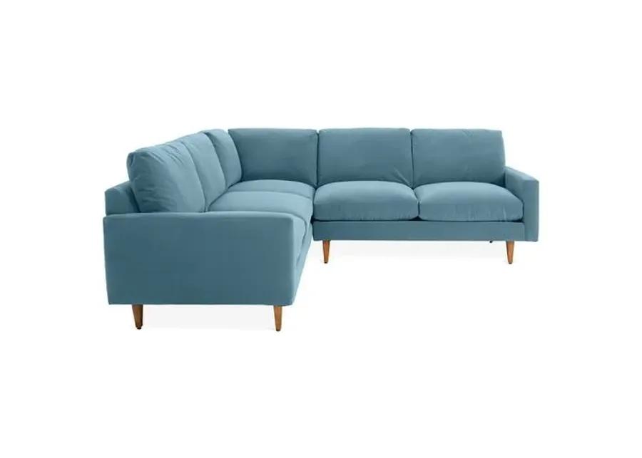 Onslow Velvet Sectional - Blue