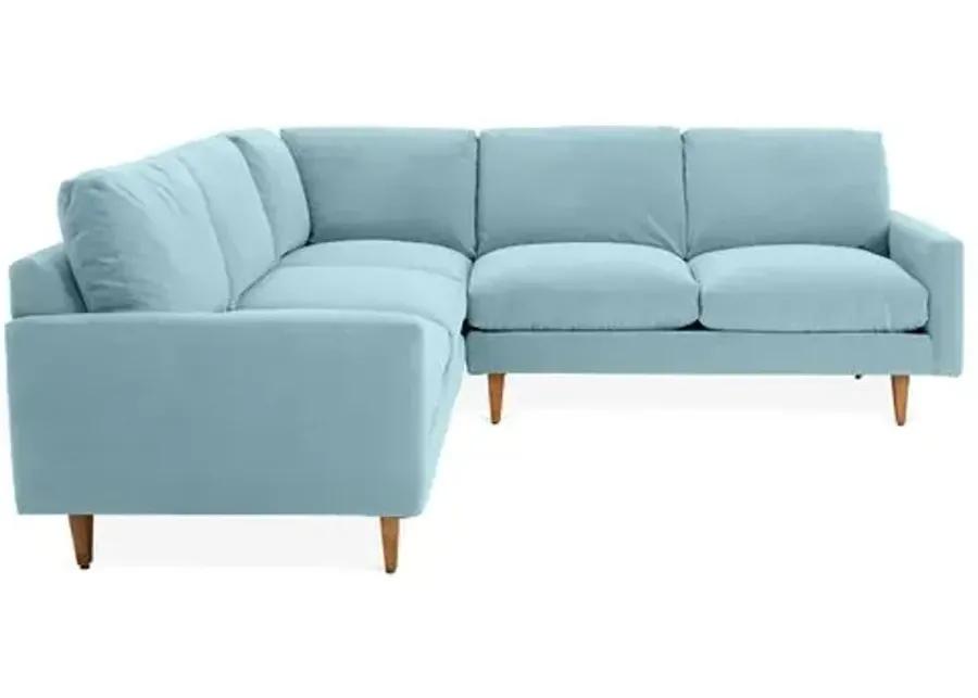 Onslow Velvet Sectional - Blue