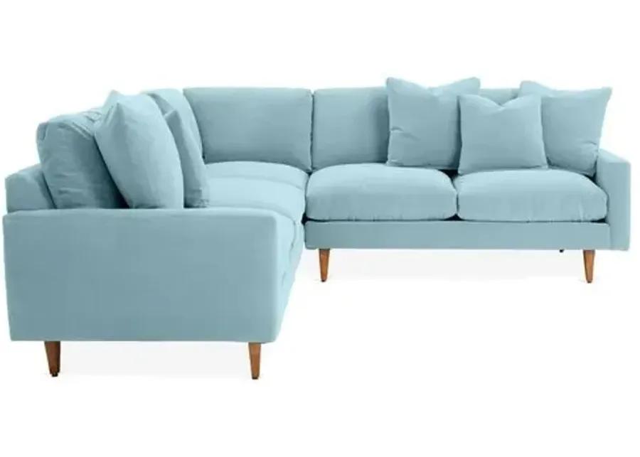 Onslow Velvet Sectional - Blue