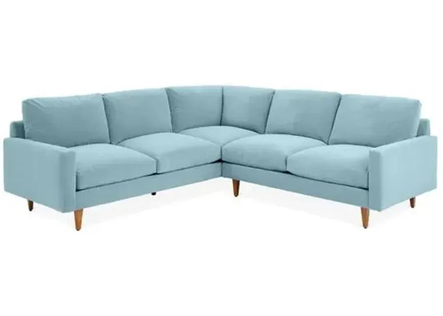 Onslow Velvet Sectional - Blue