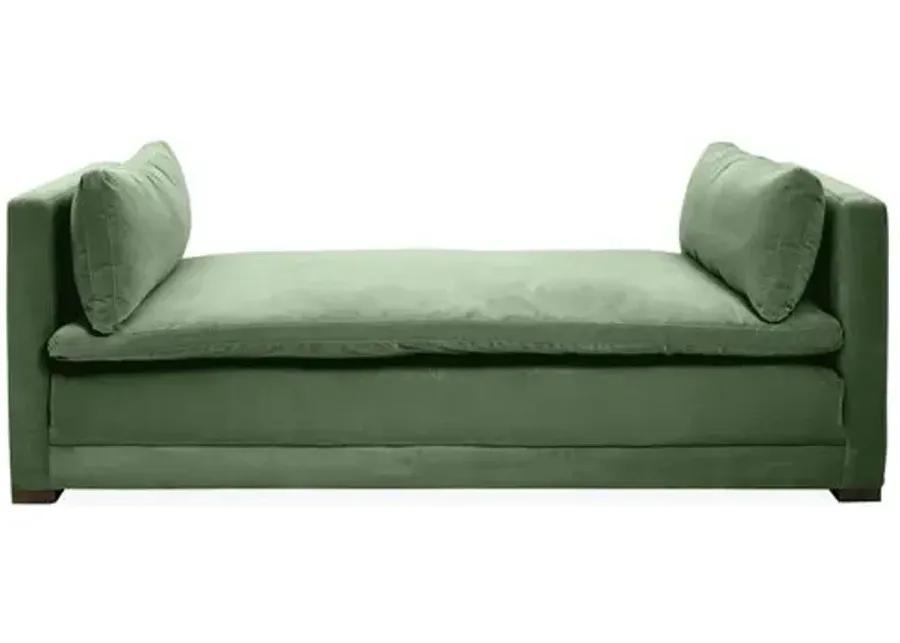 Elmore Velvet Daybed - Handcrafted - Green - Comfortable, Sturdy