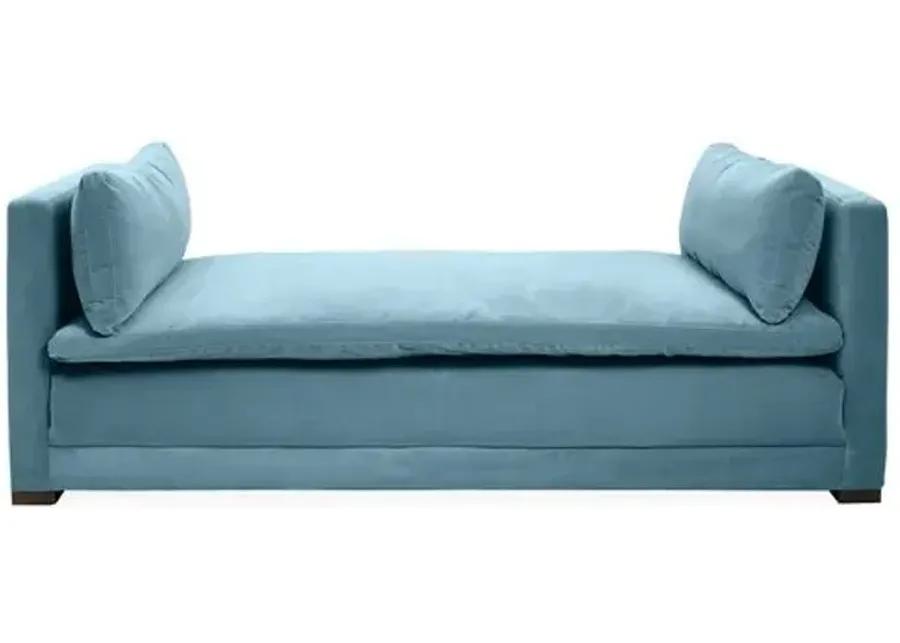 Elmore Velvet Daybed - Handcrafted - Blue - Comfortable, Sturdy