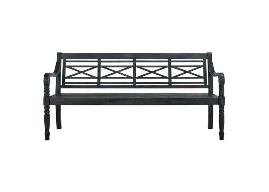 Karla Outdoor Bench - Dark Slate Gray - Black