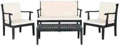 Del Mar 4-Pc Outdoor Lounge Set - Dark Slate Gray - Ivory