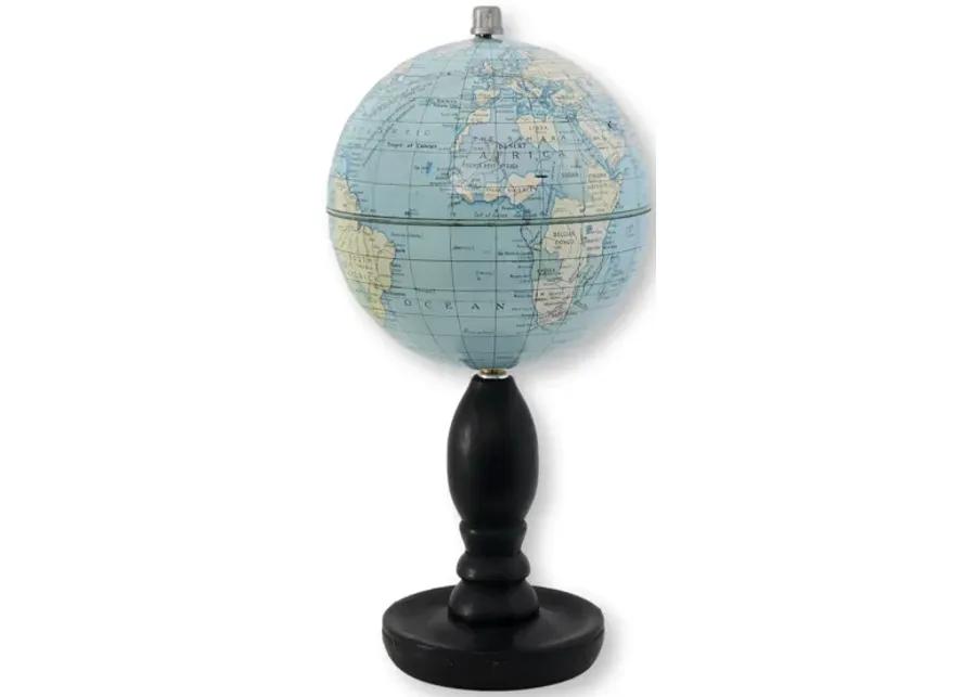 Mid-Century English Globe on Stand - Blue