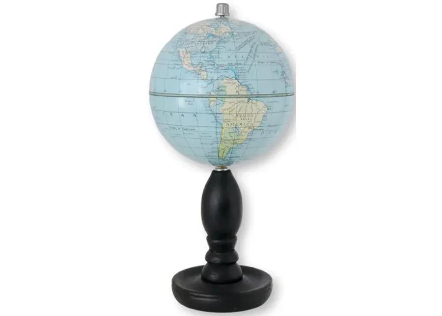 Mid-Century English Globe on Stand - Blue