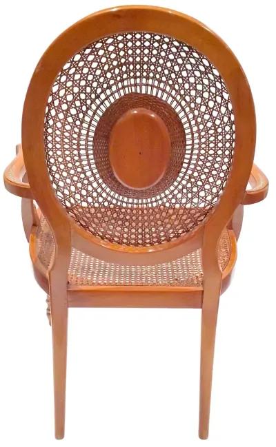 Cherub Medallion Hand-Painted Armchair - Vermilion Designs - Orange