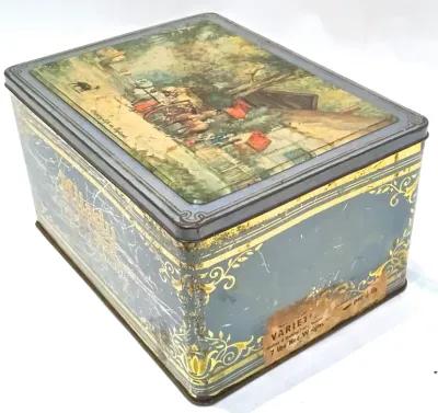 Antique English "Milady" Toffee Tin - Vermilion Designs - Blue