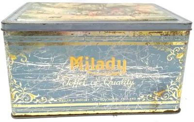 Antique English "Milady" Toffee Tin - Vermilion Designs - Blue