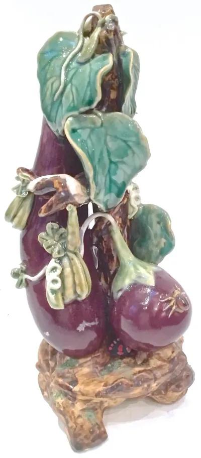 Majolica Eggplant Sculpture - Vermilion Designs - purple