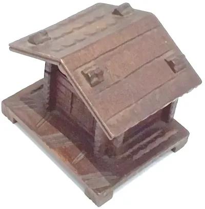 Antique Black Forest Log Cabin Inkwell - Vermilion Designs - Brown