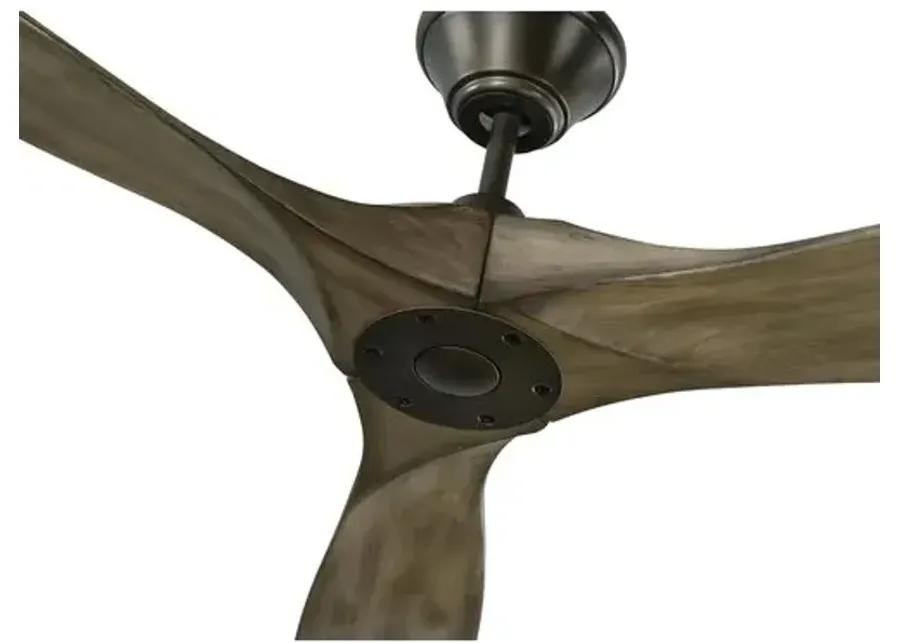 Visual Comfort - Maverick Ceiling Fan - Weathered Oak/Pewter - Brown - 3 Blades, Hand-Held Remote Control, Energy Efficient, 6 Speed DC Motor