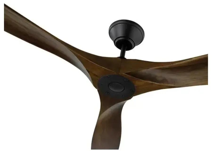 Visual Comfort - Maverick Ceiling Fan - Dark Walnut/Black - Brown - 3 Blades, Hand-Held Remote Control, Energy Efficient, 6 Speed DC Motor