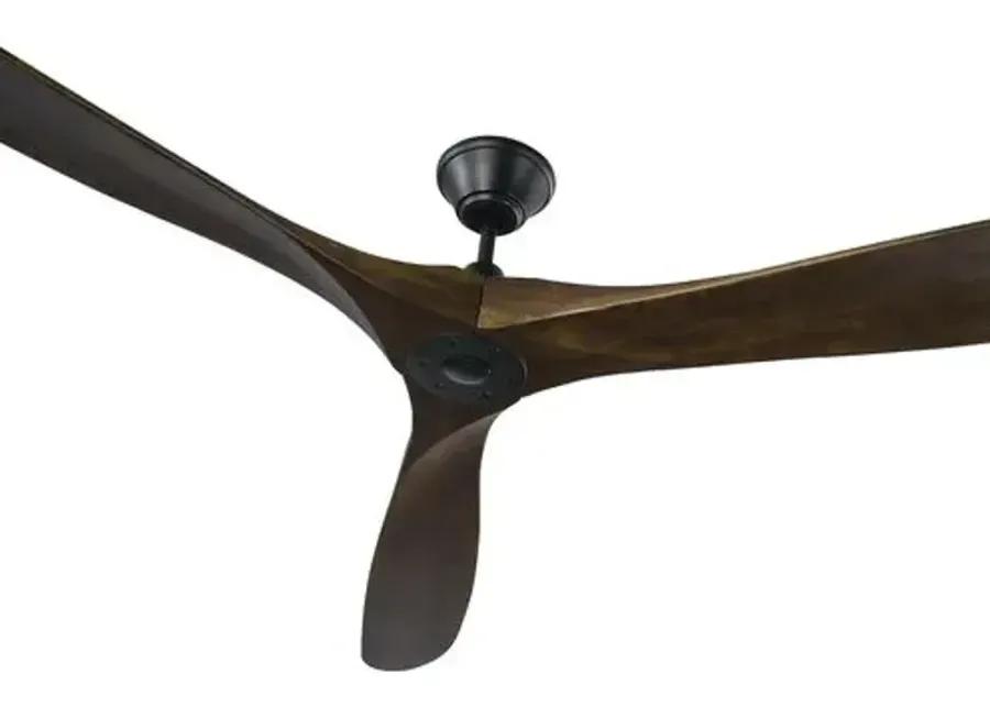 Visual Comfort - Maverick Ceiling Fan - Dark Walnut/Black - Brown - 3 Blades, Hand-Held Remote Control, Energy Efficient, 6 Speed DC Motor