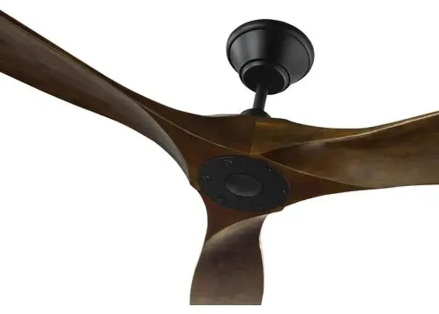 Visual Comfort - Maverick Ceiling Fan - Dark Walnut/Black - Brown - 3 Blades, Hand-Held Remote Control, Energy Efficient, 6 Speed DC Motor