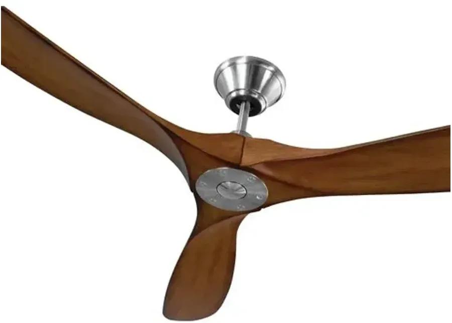 Visual Comfort - Maverick Ceiling Fan - Koa/Steel - Brown - 3 Blades, Hand-Held Remote Control, Energy Efficient, 6 Speed DC Motor