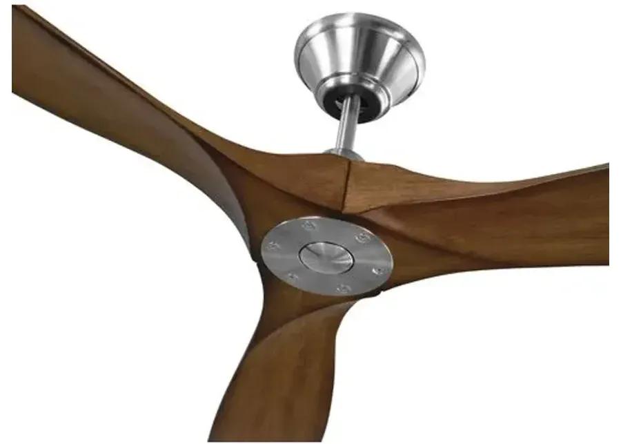 Visual Comfort - Maverick Ceiling Fan - Koa/Steel - Brown - 3 Blades, Hand-Held Remote Control, Energy Efficient, 6 Speed DC Motor