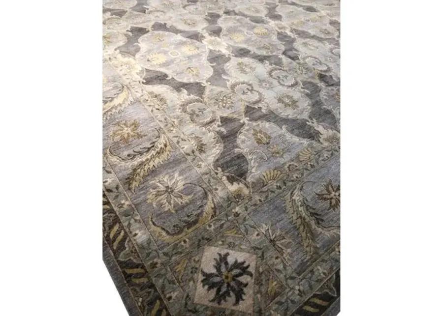 12'x15' Sari Lincoln Hand-Knotted Rug - Gray - F.J. Kashanian - Gray