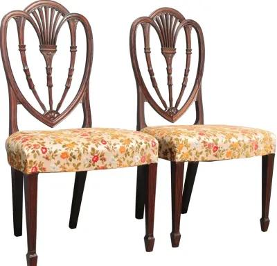 Sheraton Carved Side Chairs - Set of 2 - Something Vintage - Brown