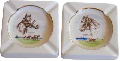 Assault and Ponder Horse Ashtrays - Set of 2 - The Emporium Ltd. - White